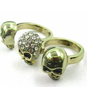 Fashion Ring~ 💀Triple Skull Ring💀